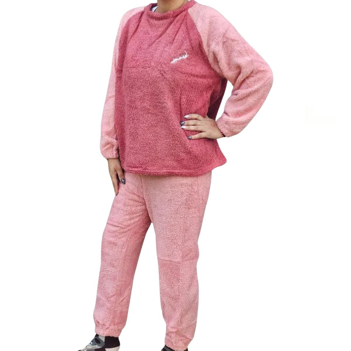 LIKE SHOP - Pijama Mujer Corderito y polar Sin Gorro Calidad Premium cm697