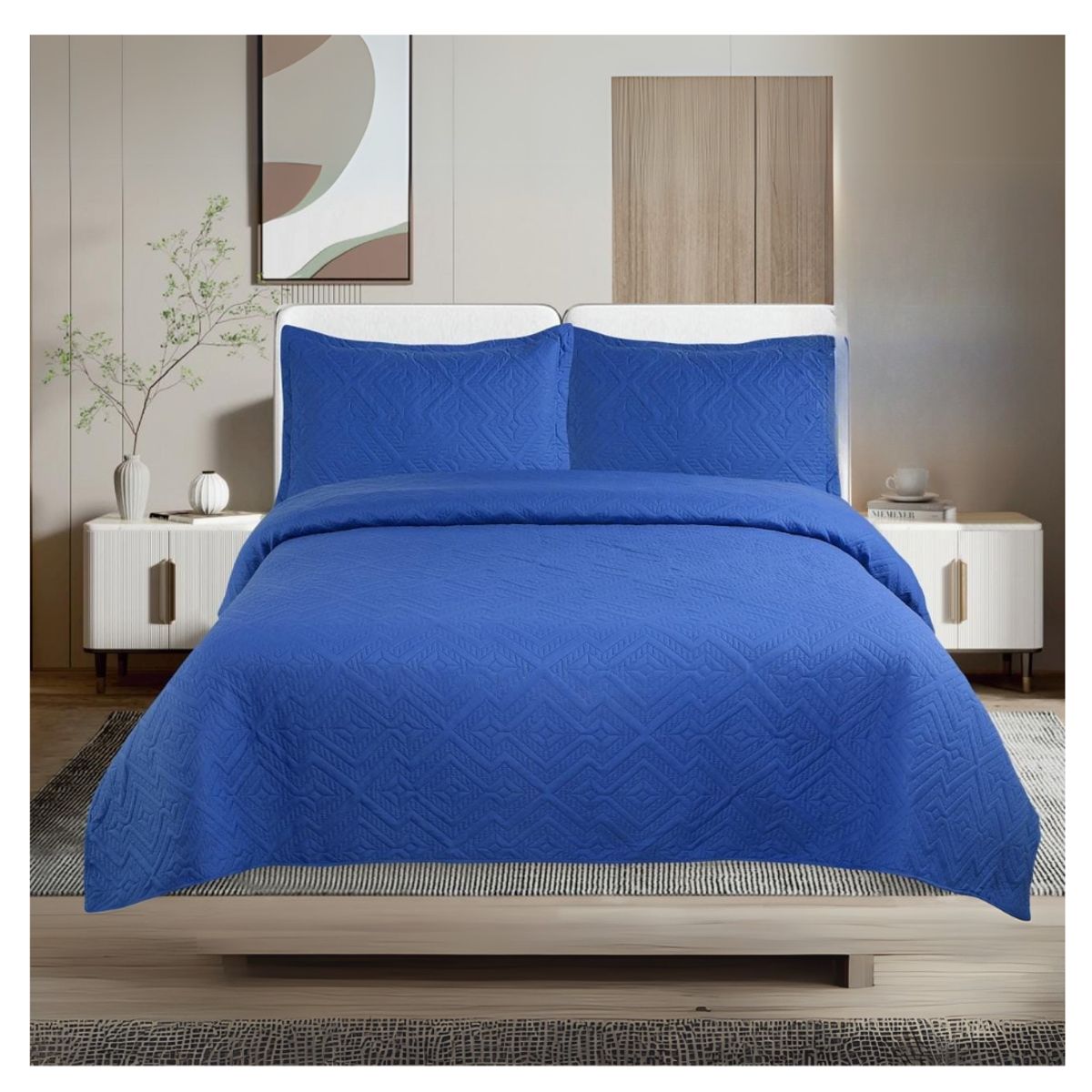 GENERICO - Cubrecama De Verano Delgado Quilt 2 Plazas Unicolor