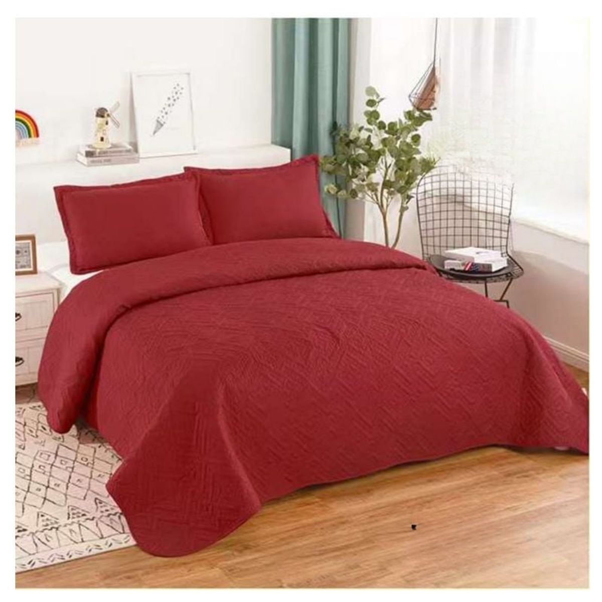 GENERICO - Cubrecama De Verano Delgado Quilt 2 Plazas Unicolor