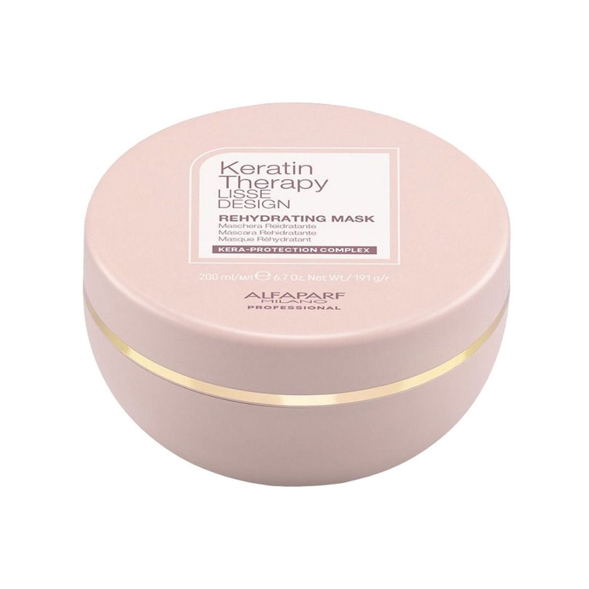 ALFAPARF MILANO - MASCARILLA REHIDRANTANTE MANTENCIÓN ALISADOS KERATIN THERAPY LISSE DESING ALFAPARF 200 ml.-