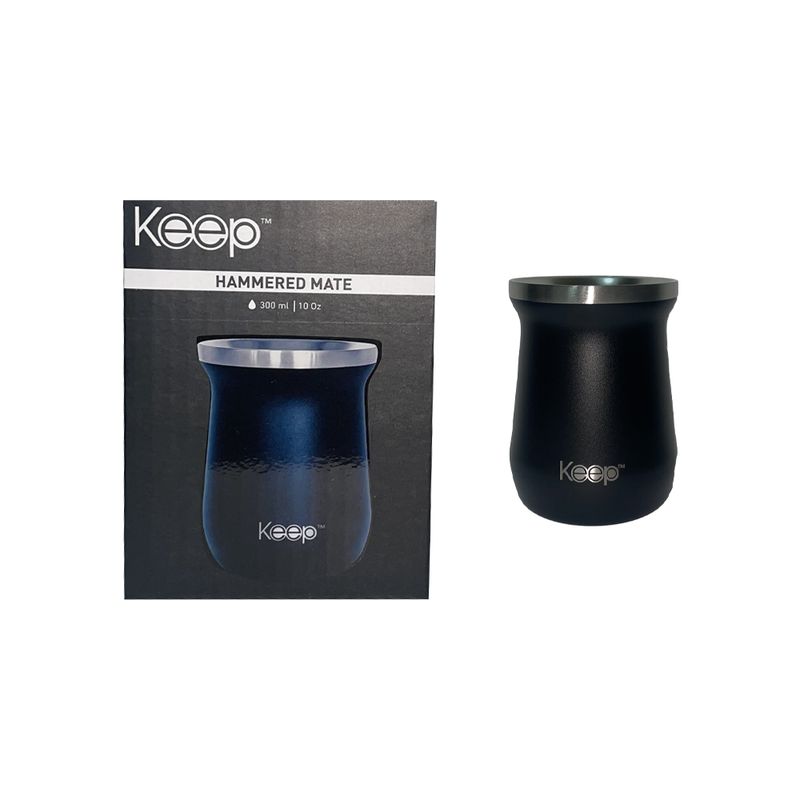 KEEP - Mate Hammered 300 Ml Keep Acero Inoxidable Warny Negro
