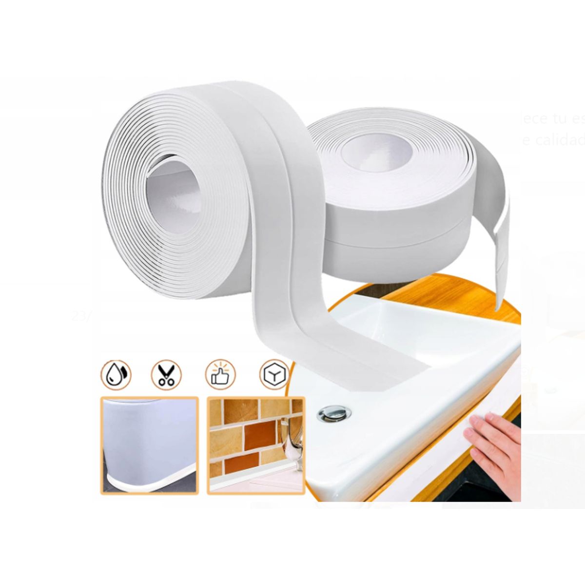 GENERICO - Pack 4 Cinta Adhesiva para Calafatear