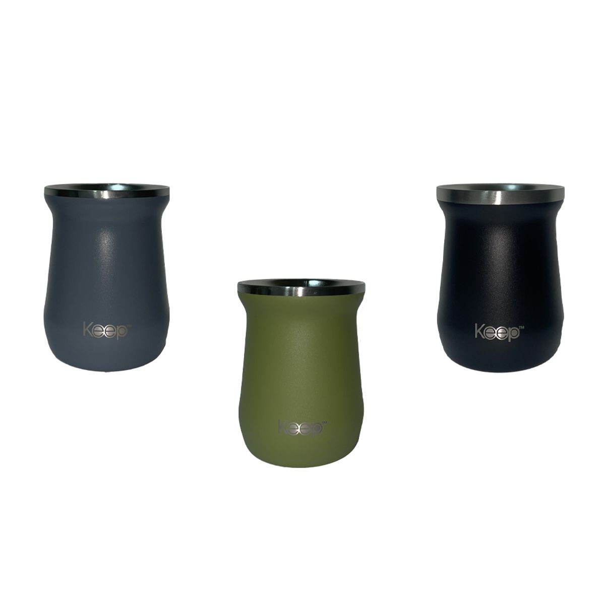 KEEP - Mate Hammered 300 Ml Keep Acero Inoxidable Warny Verde Musgo