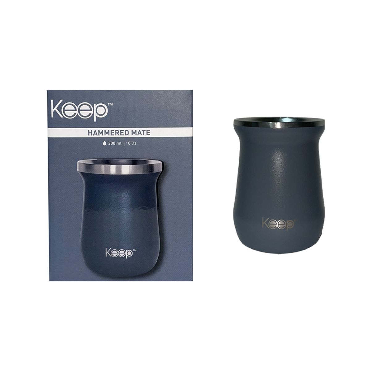 KEEP - Mate Hammered 300 Ml Keep Acero Inoxidable Warny Gris