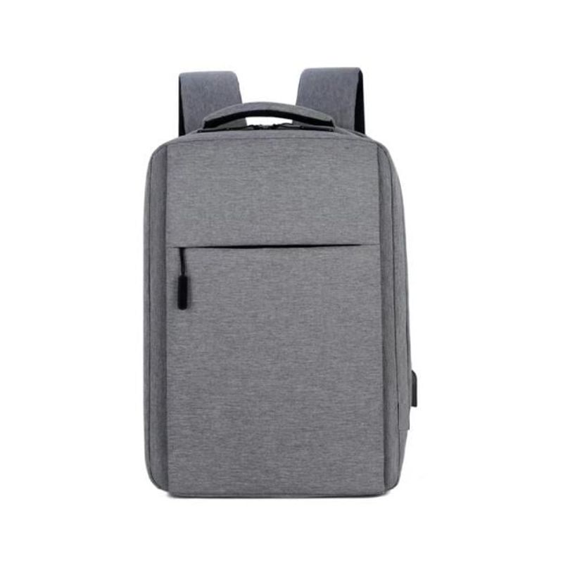 GENERICO - Mochila Hombre Calidad Con Puerto Usb Notebook 14 15.5 Gris