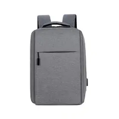 GENERICO - Mochila Hombre Calidad Con Puerto Usb Notebook 14 15.5 Gris