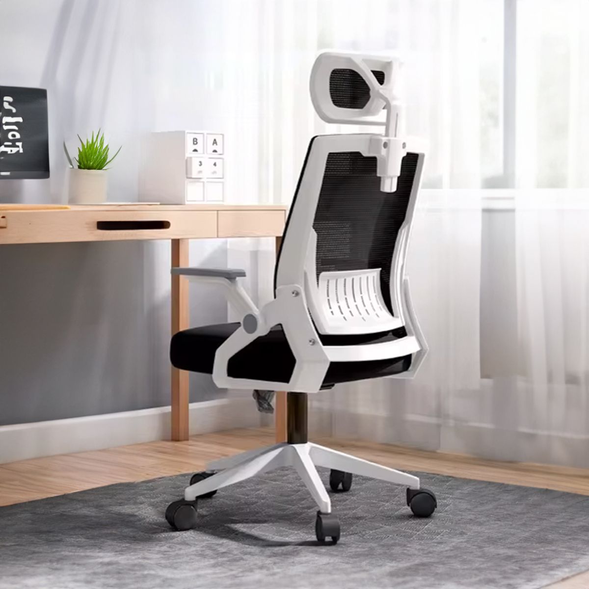 MODERNISMO - Silla de oficina ejecutiva Ergonomic Plus Blanca