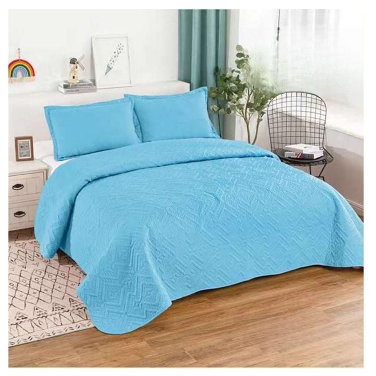 GENERICO - Cubrecama De Verano Delgado Quilt King Unicolor