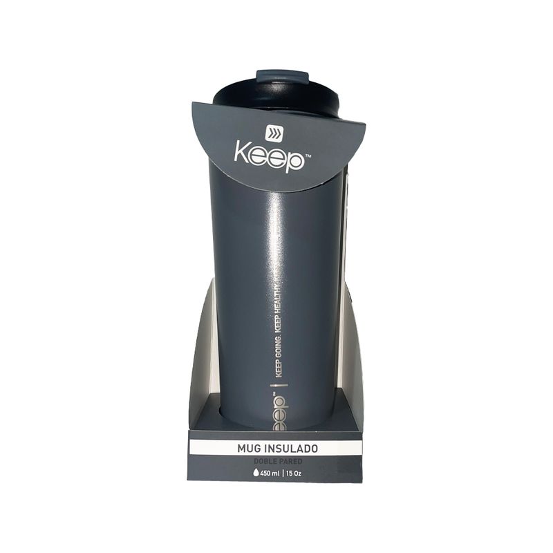 KEEP TITANIO - Mug Vaso Metalico Warmy Keep 450ml Gris