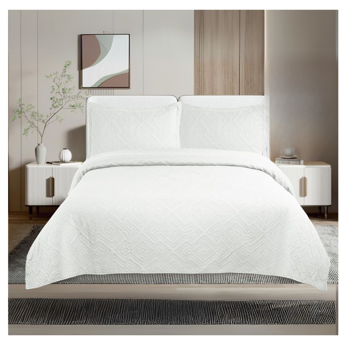 GENERICO - Cubrecama De Verano Delgado Quilt King Unicolor