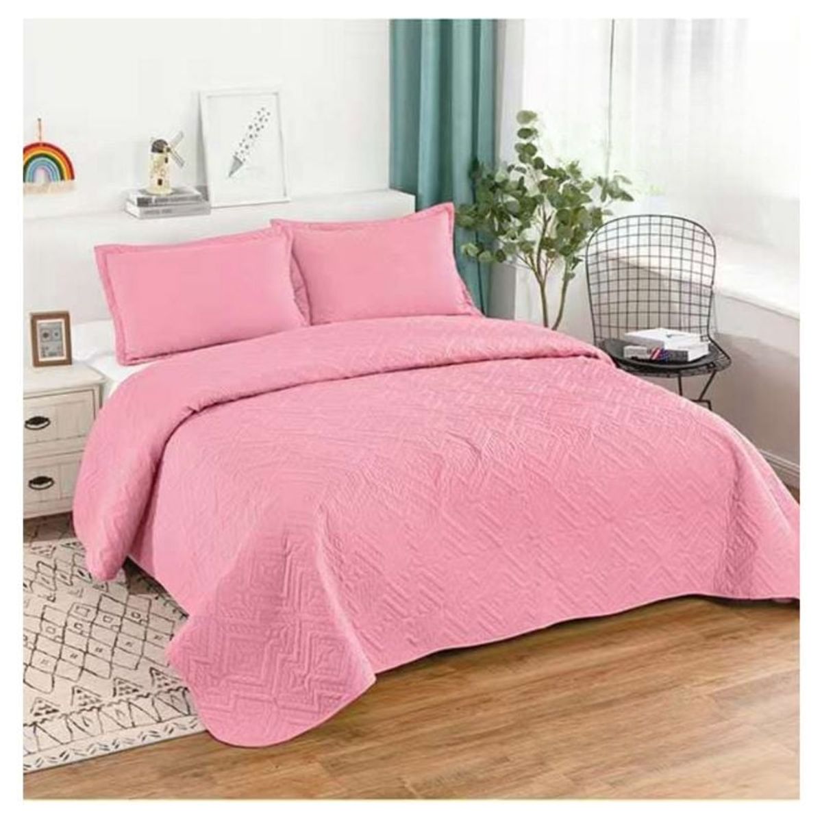 GENERICO - Cubrecama De Verano Delgado Quilt King Unicolor