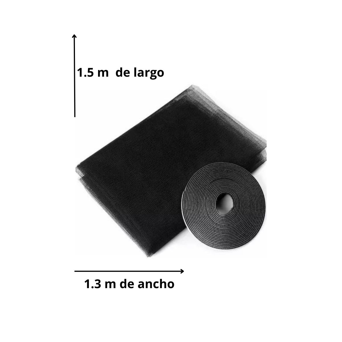 GENERICO - Malla mosquitera 1.30x1.50mt Negro Bighouse