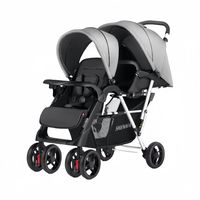 Coche Doble Duo Reclinable Plegable Gris By