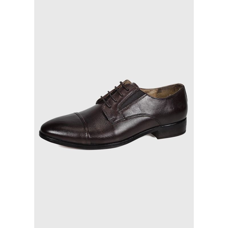 ENZO MANZINI - Zapato Cuero Roma Café Oscuro ENZO MANZINI