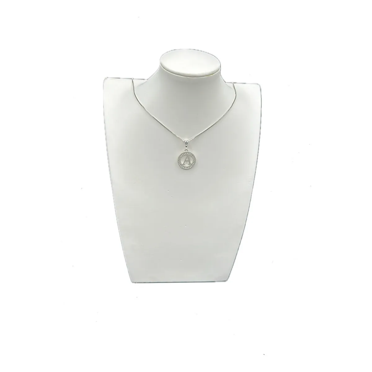 GENERICO - Collar Cadena Dije Letra A Circones Plata 925 Caja Regalo