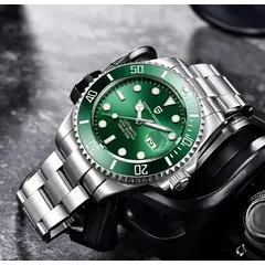 PAGANI - Reloj Hombre SUBMARINER VERDE HULK Automático Cristal de Zafiro