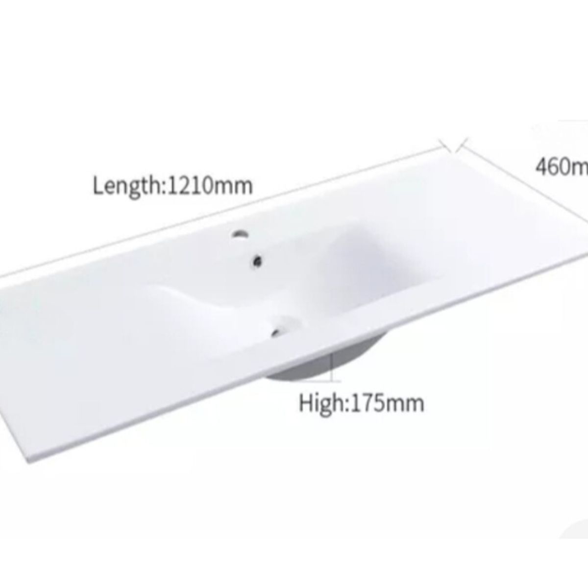 MODERN SPACE - Cubierta De Lavamanos Loza Blanca 120x47cm