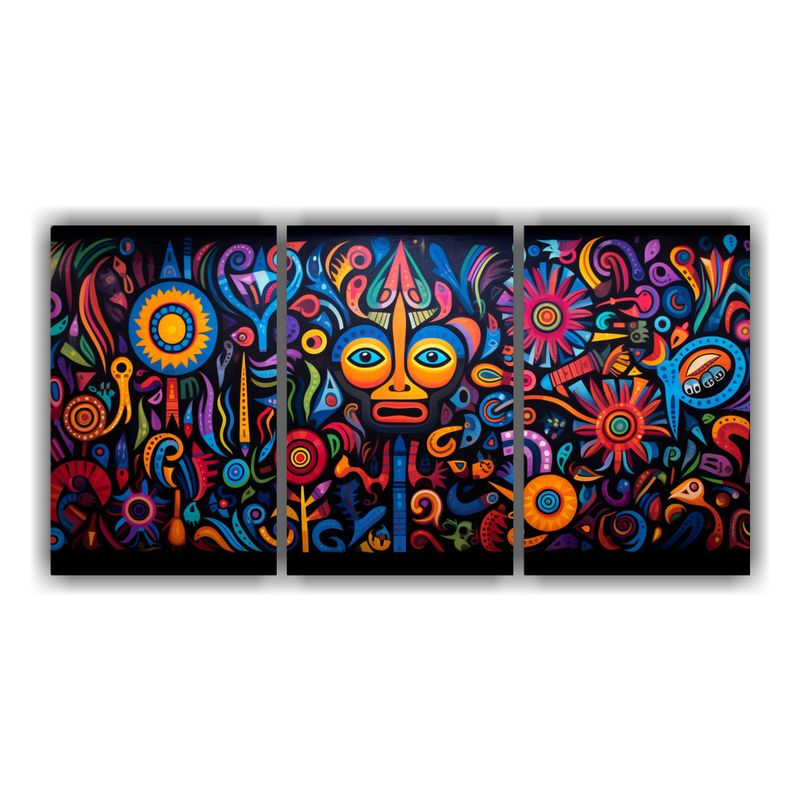 GENERICO - Set 3 Cuadros Cuadro Fantasía Composición Abstracta Inspir 240x120cm