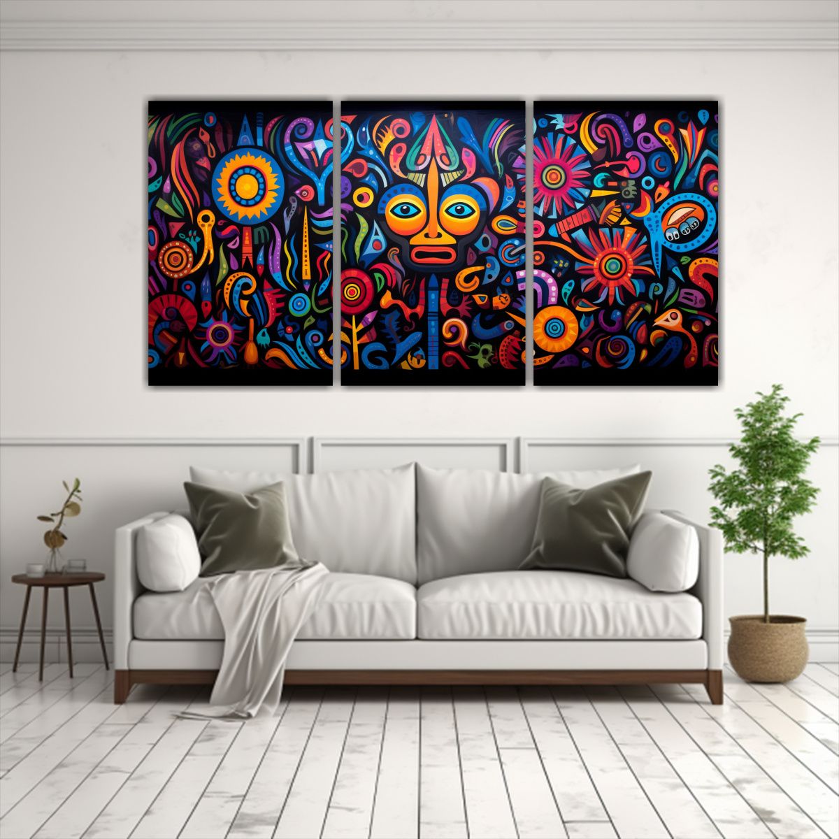 GENERICO - Set 3 Cuadros Cuadro Fantasía Composición Abstracta Inspir 240x120cm