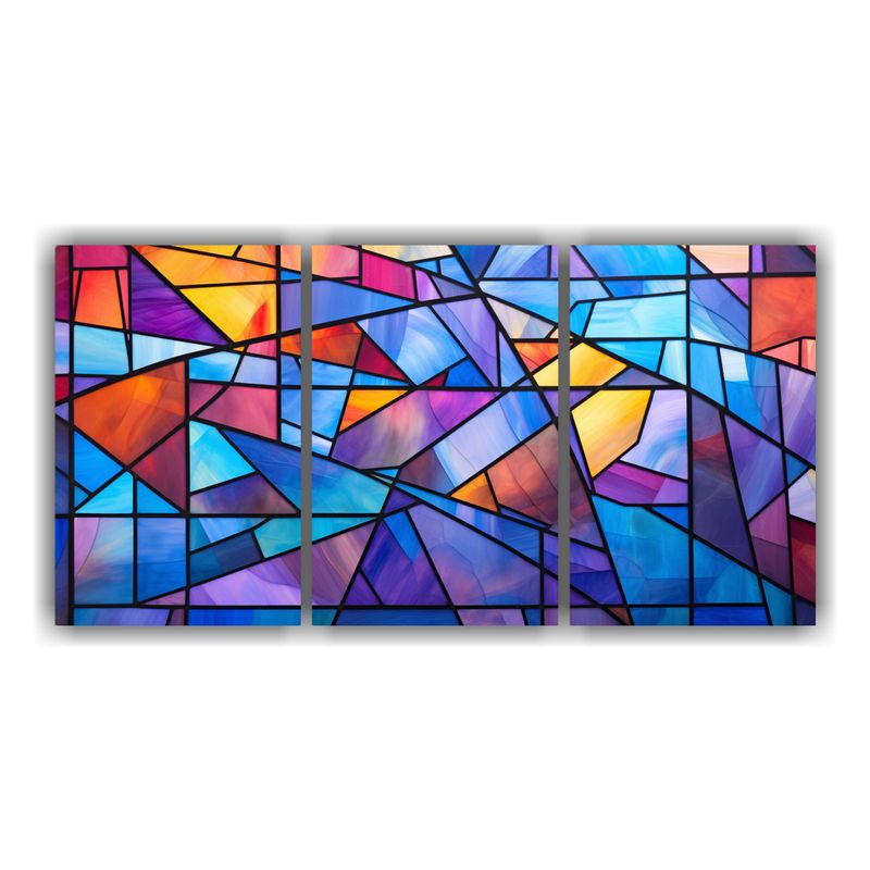 GENERICO - Obra única Abstracta Inspirada En Vidrieras Con Impresión  240x120cm
