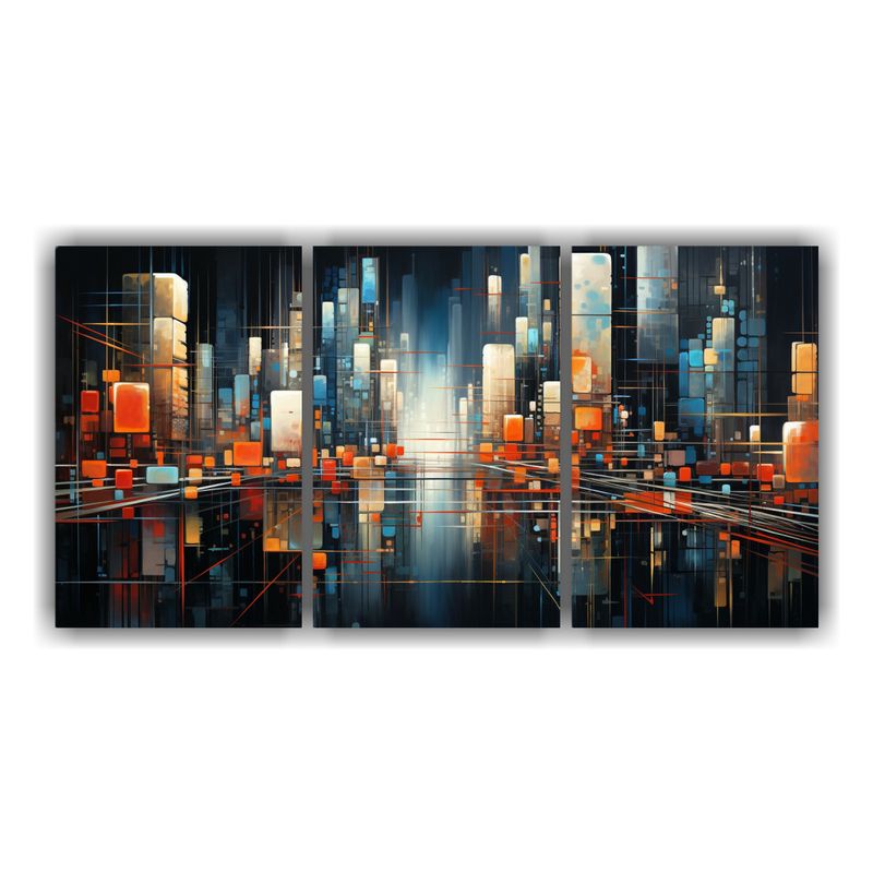 GENERICO - Pinturas Decorativas De La Ciudad Abstracta Con Un Toque Fut 240x120cm