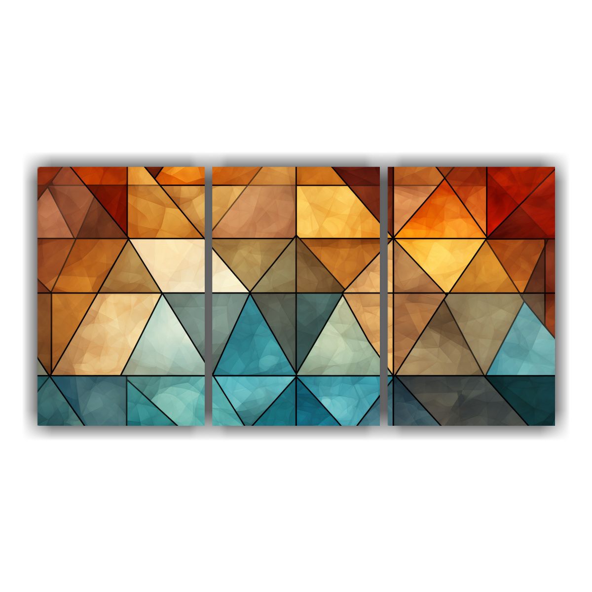 GENERICO - Cuadros Abstractos Con Paleta De Colores Triádicos 240x120cm