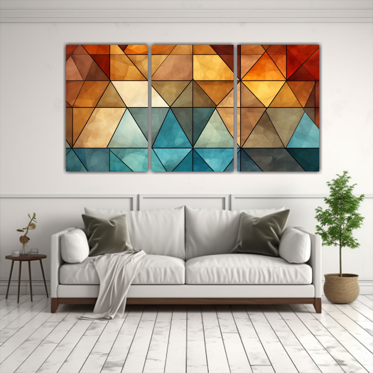 GENERICO - Cuadros Abstractos Con Paleta De Colores Triádicos 240x120cm