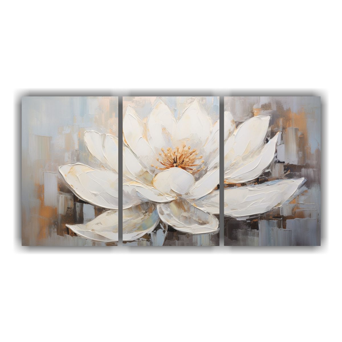 GENERICO - Pintura En Lienzo Estilo Loto Blanco En Bastidor Forma Calma 240x120cm