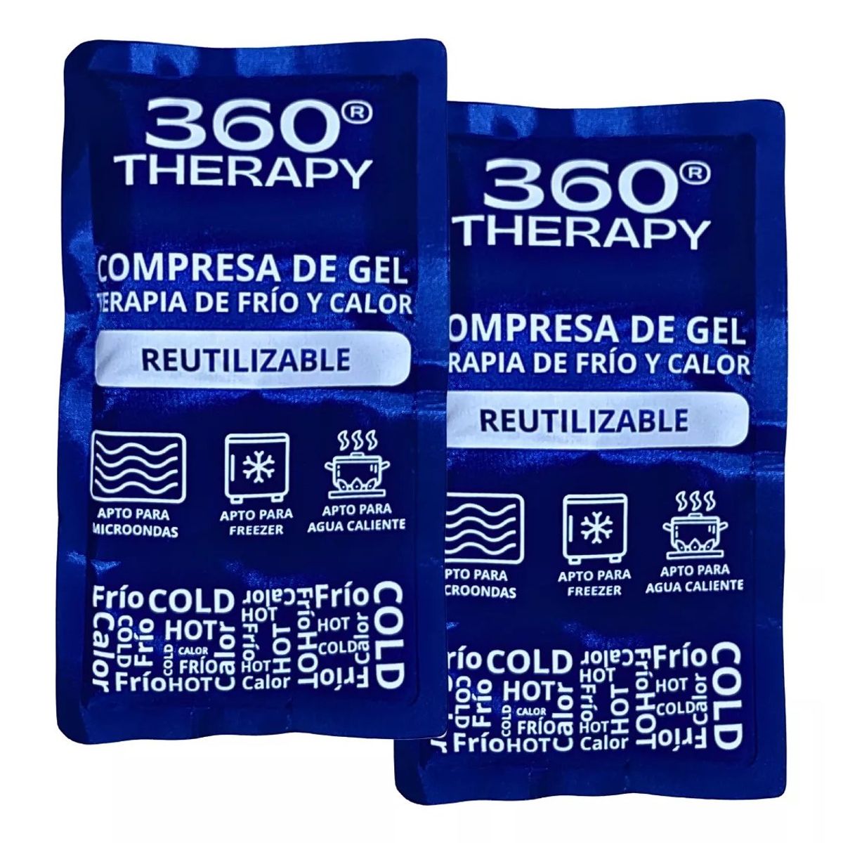 360 THERAPY - Pack de 3 Compresas de Gel Frío/Calor. Tallas S, M y L.  360º Therapy®