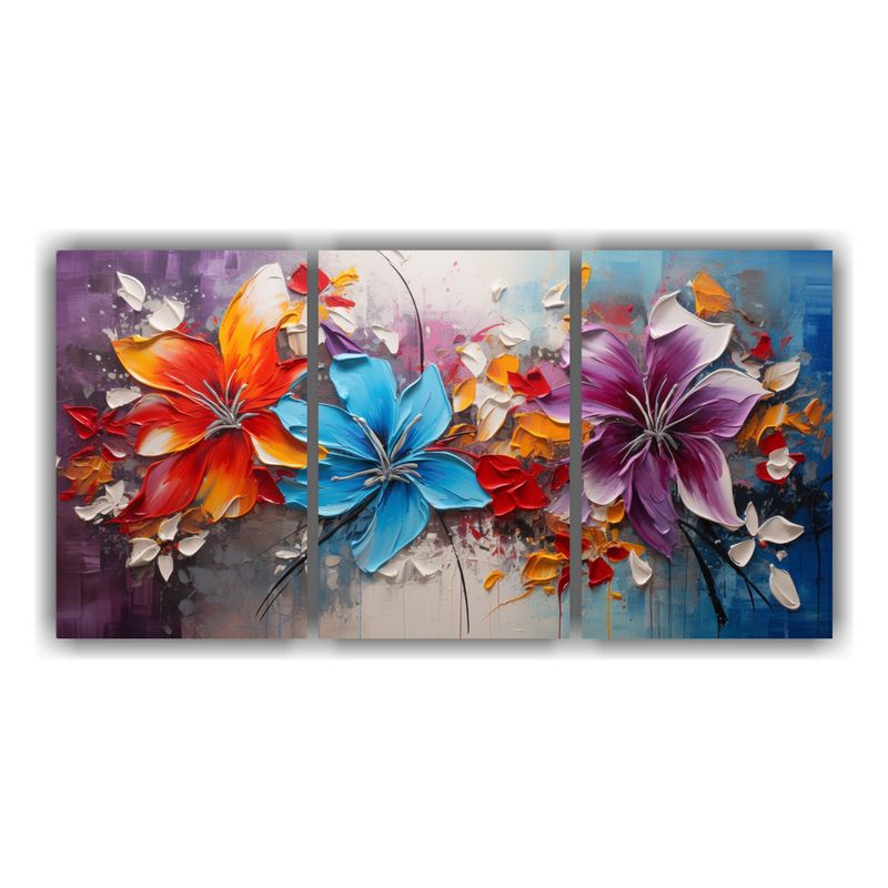 GENERICO - Pintura Floral Vibrante En Lienzo Con Hermosa Composición 240x120cm
