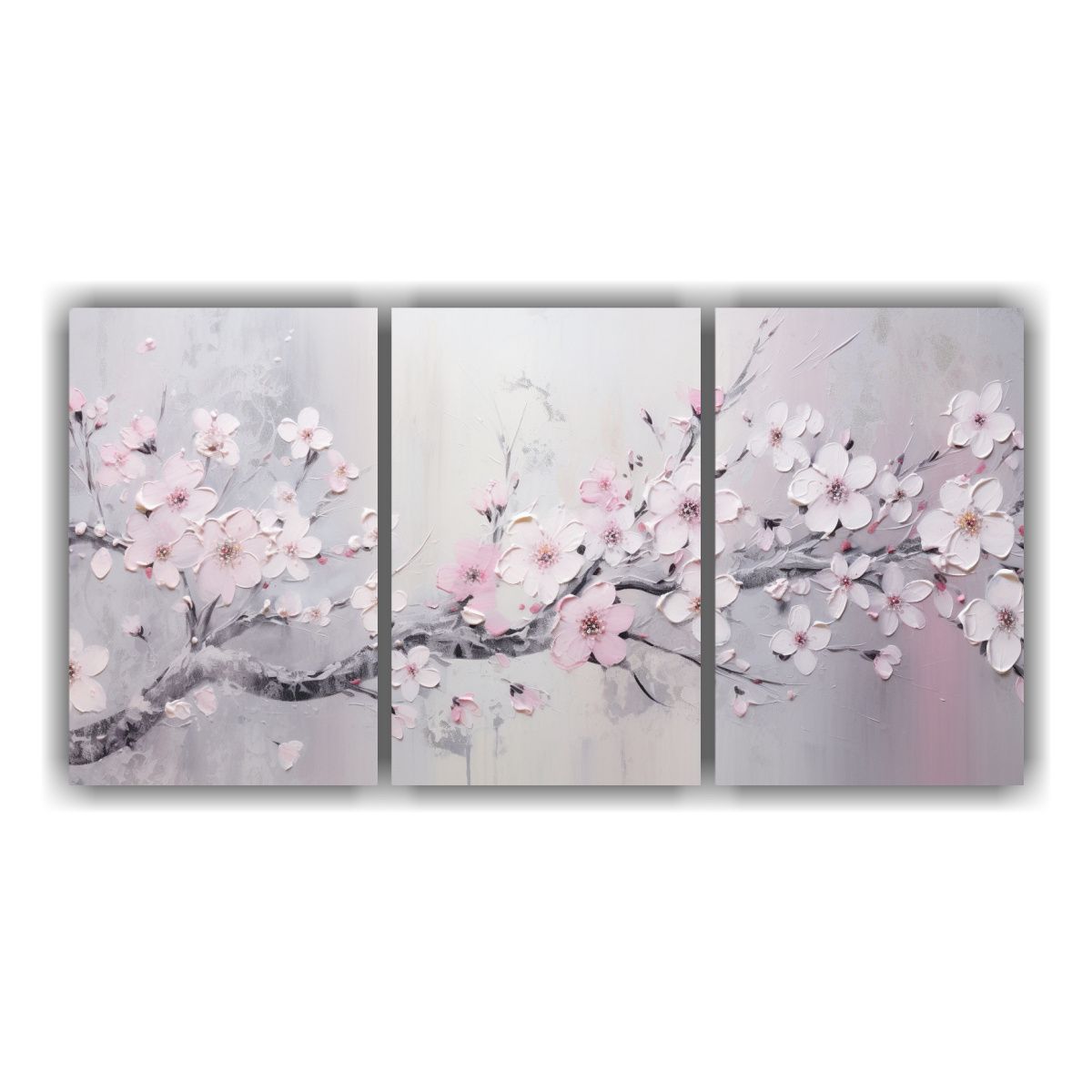 GENERICO - Cuadro Acrílico Moderno Natural A Salpicaduras Blancas. 240x120cm