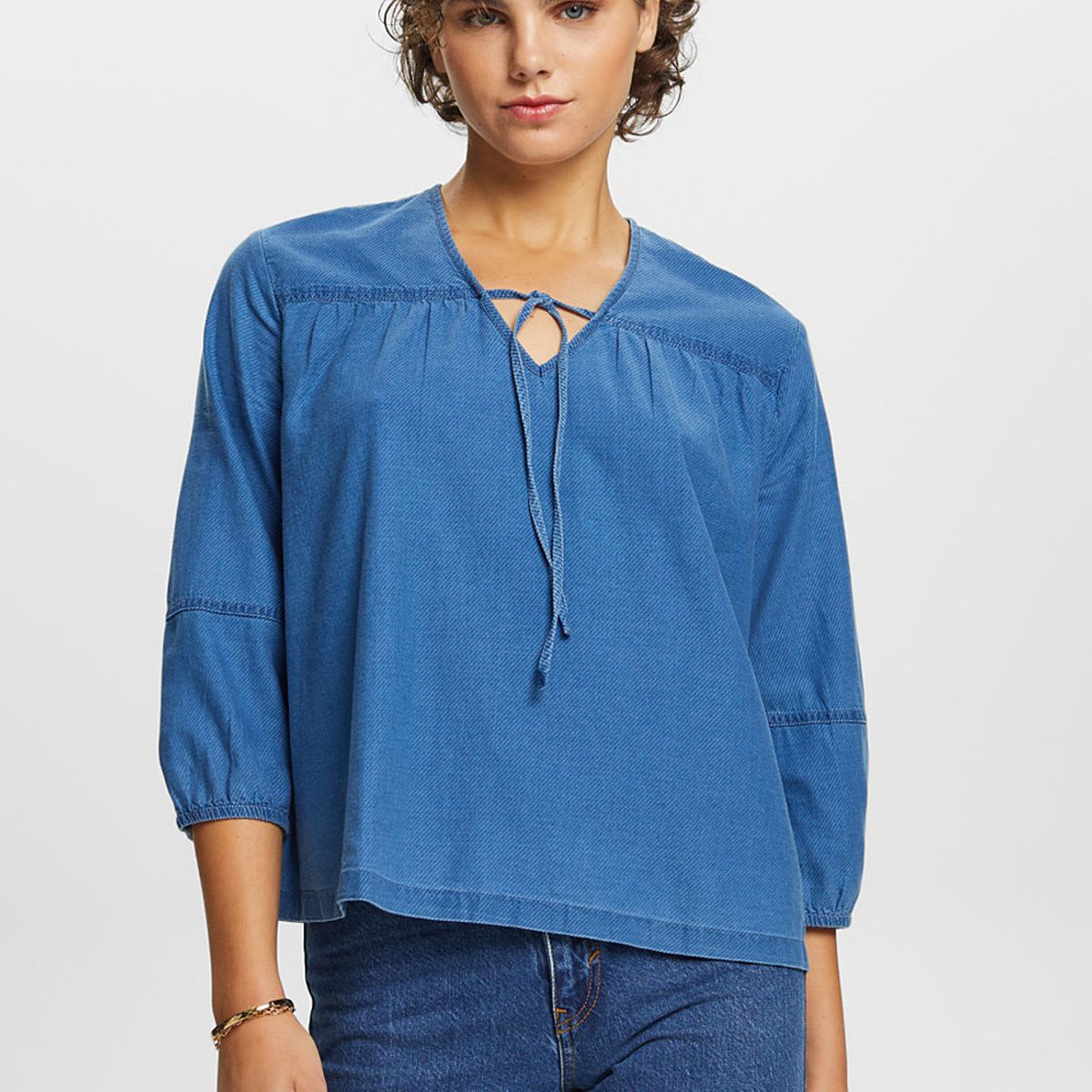ESPRIT - Blusa En Sarga De Algodón Mujer Esprit ESPRIT