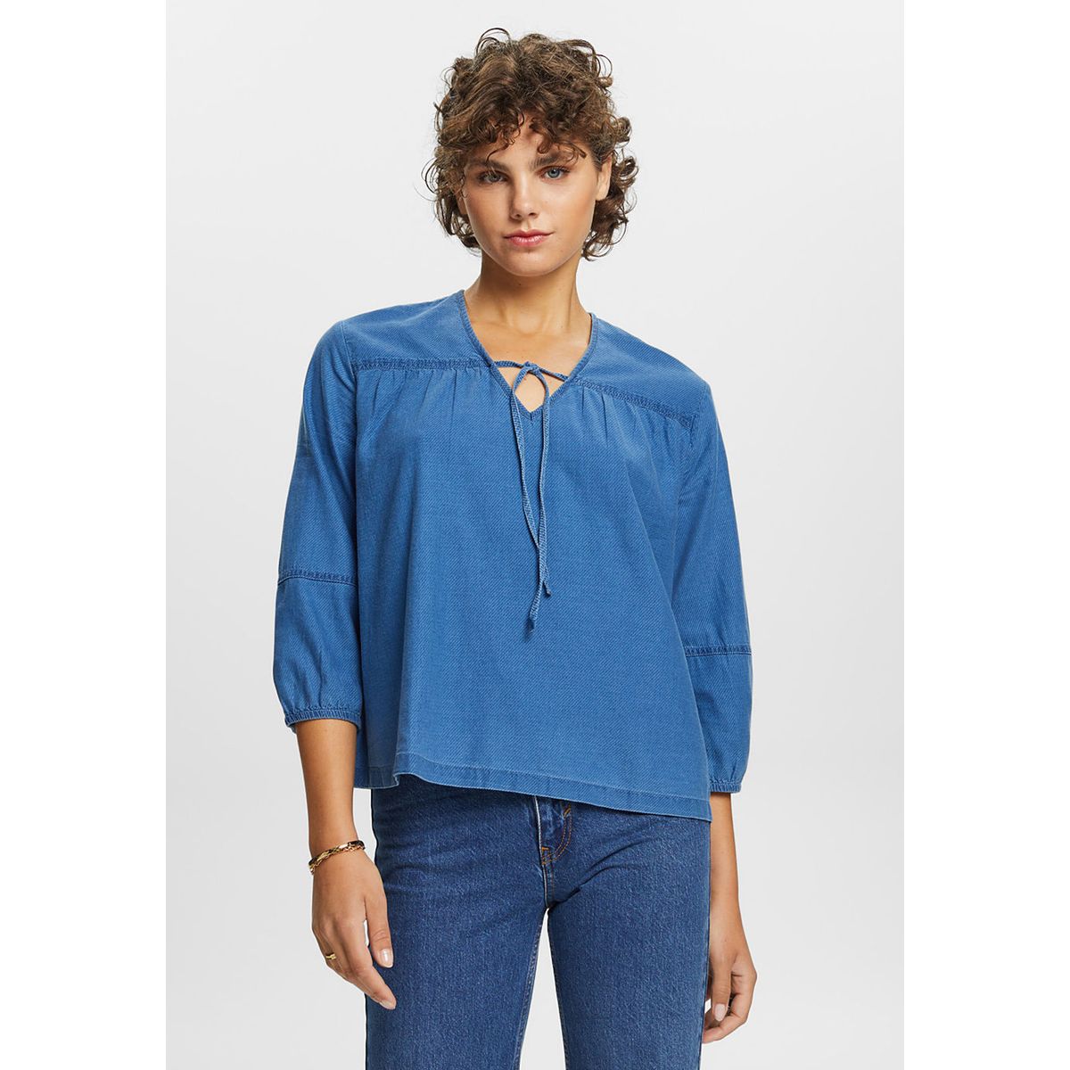 ESPRIT - Blusa En Sarga De Algodón Mujer Esprit ESPRIT