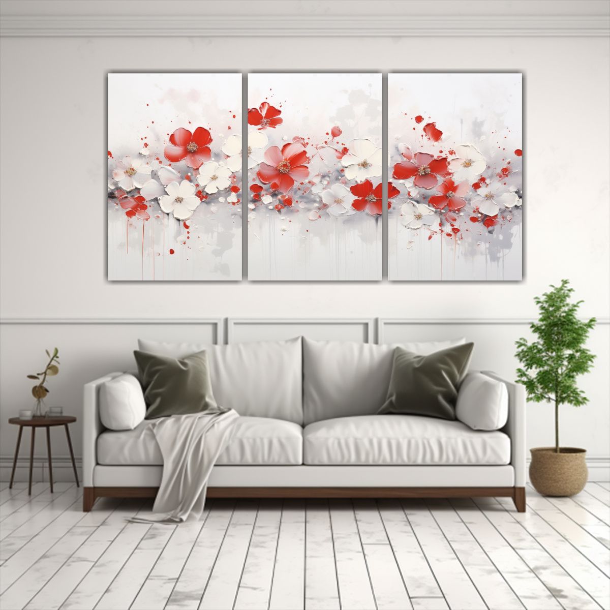 GENERICO - Pintura Acrílica Floral Vintage Sin Costuras En Blanco 240x120cm