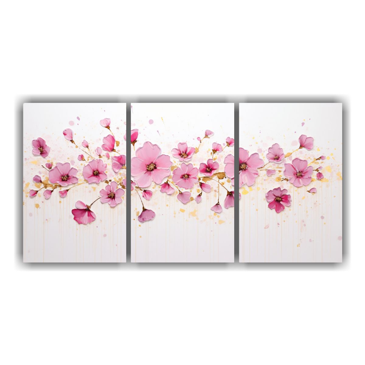 GENERICO - Tres Cuadros Creativa Para Comedor Pintura Acrílica Sin Cos 240x120cm
