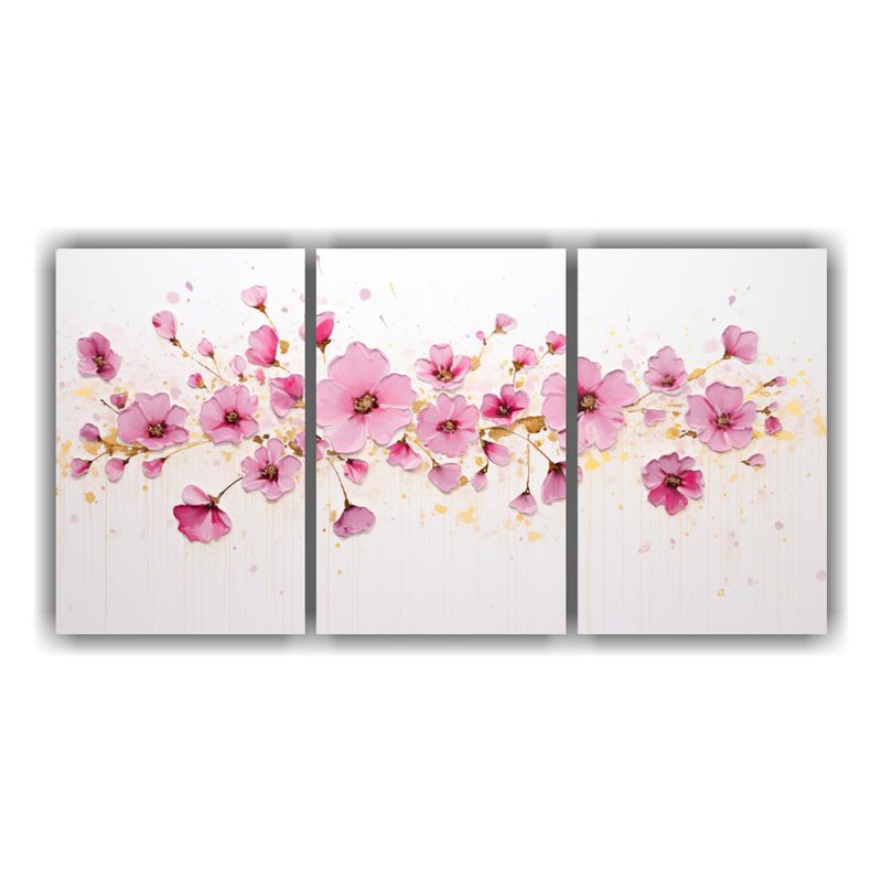 GENERICO - Tres Cuadros Creativa Para Comedor Pintura Acrílica Sin Cos 240x120cm