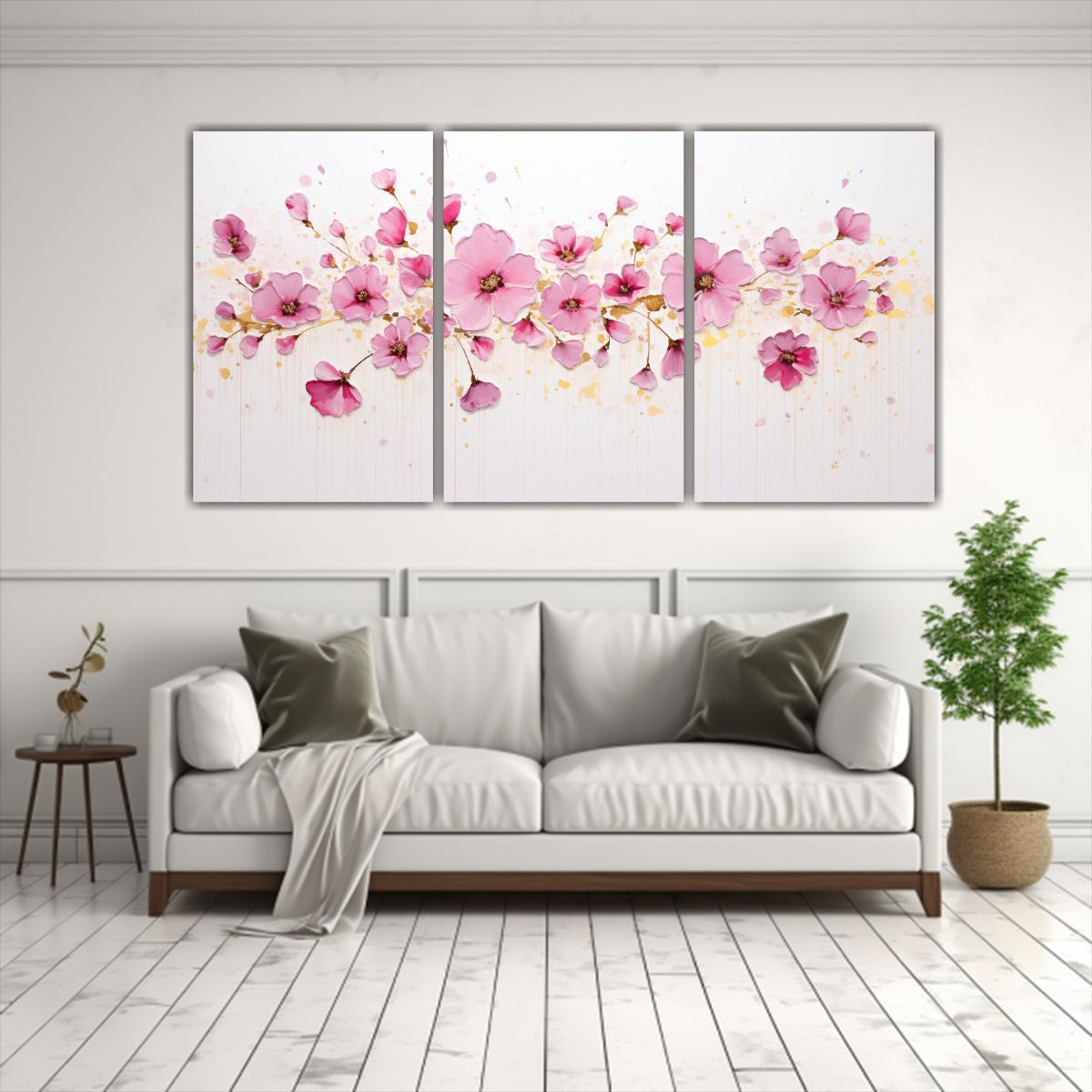GENERICO - Tres Cuadros Creativa Para Comedor Pintura Acrílica Sin Cos 240x120cm