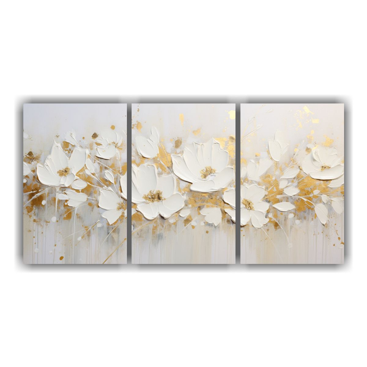 GENERICO - Pintura Lienzo Moderno A Mano De Arte Vertical En Blanco 240x120cm