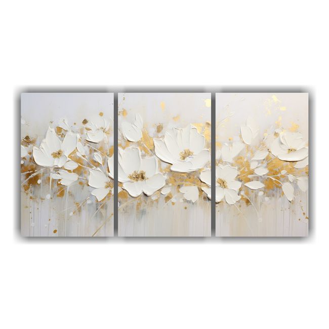 GENERICO - Pintura Lienzo Moderno A Mano De Arte Vertical En Blanco 240x120cm