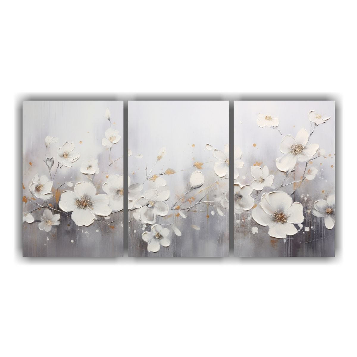 GENERICO - Cuadro De Pared Moderno: Arte En Acrílico Sobre Fondo Blanc 240x120cm