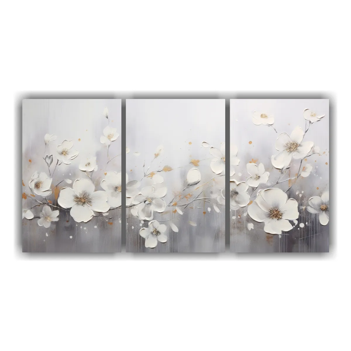 GENERICO - Cuadro De Pared Moderno: Arte En Acrílico Sobre Fondo Blanc 240x120cm