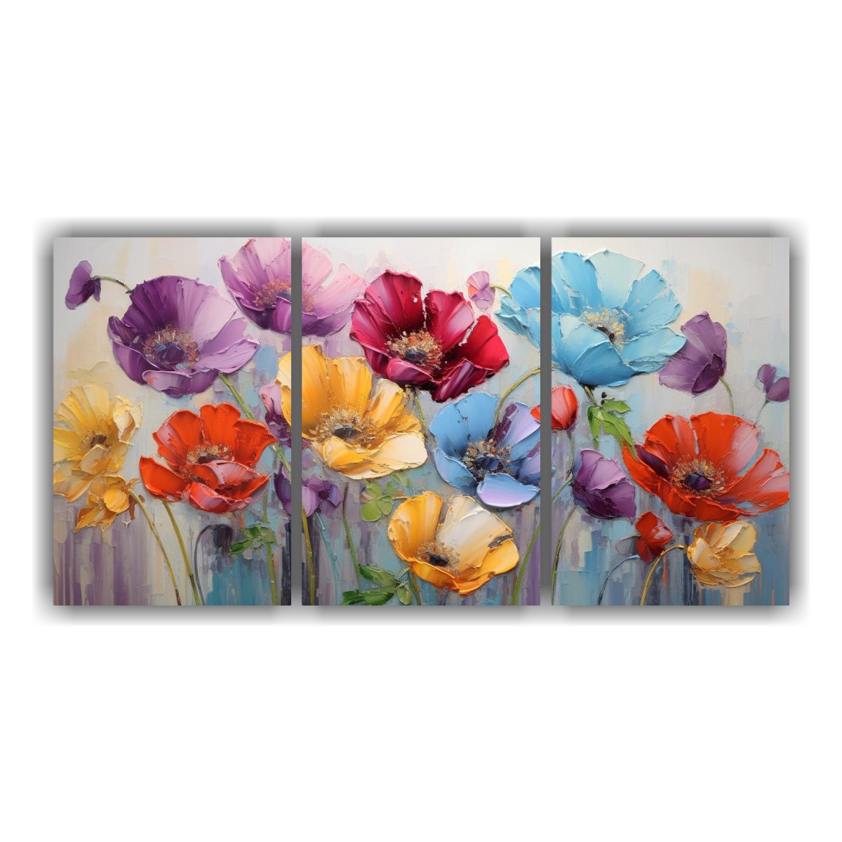 GENERICO - Set De 3 Telas En Bastidor Horizontal De Relieve Con Una Pin 240x120cm