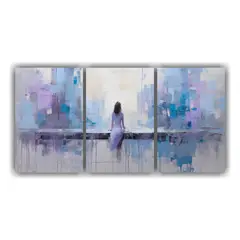 GENERICO - Cuadro Abstracto Mujer Sentada En Galería 240x120cm