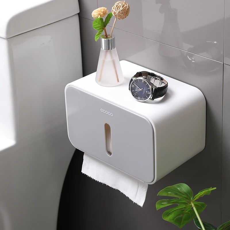 ECOCO - PORTA PAPEL HIGENICO BAÑO ECOCO EXCLUSIVO ELEGANTE BLANCO