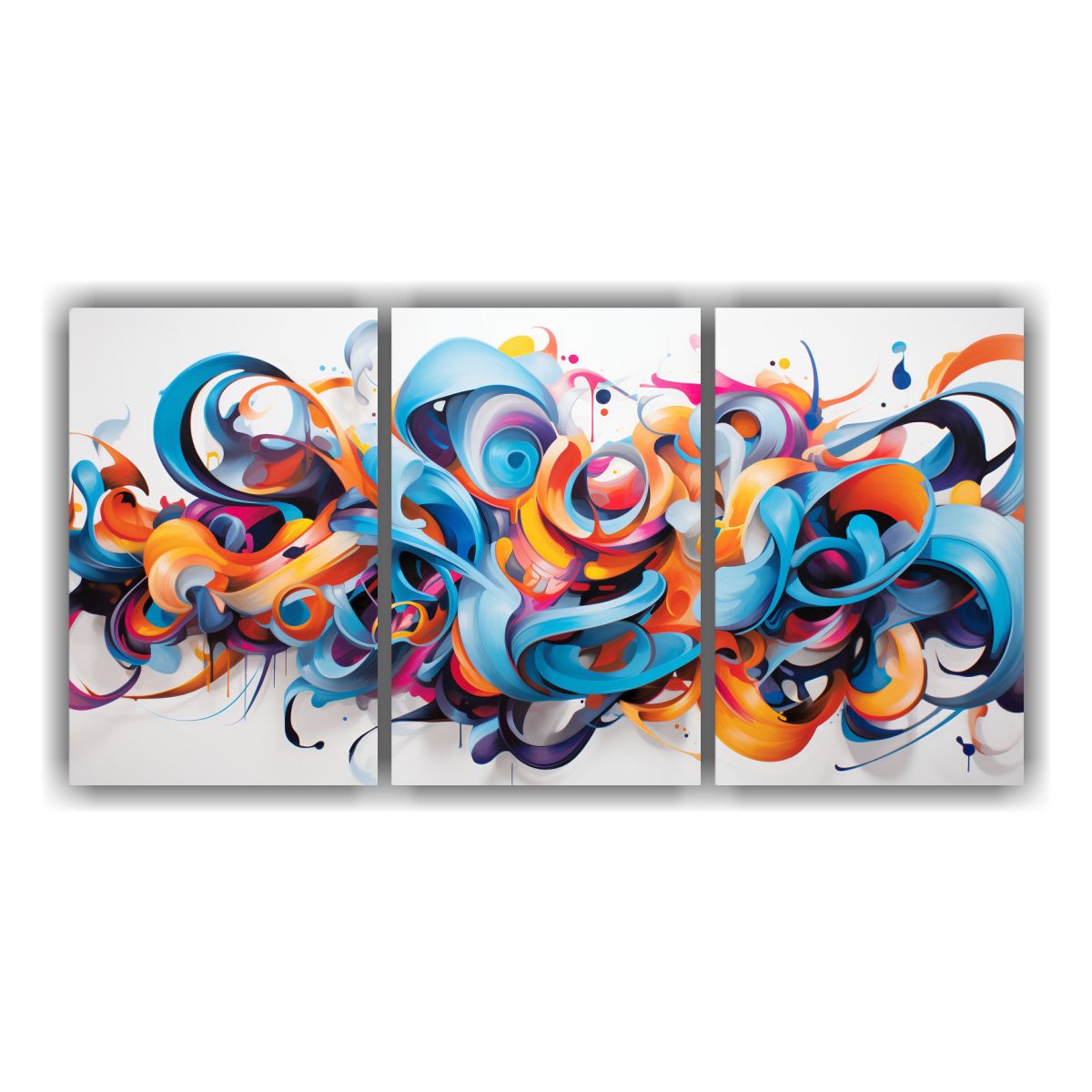 GENERICO - Cuadros Dibujo Expresividad Patrones Energéticos Abstractos 240x120cm