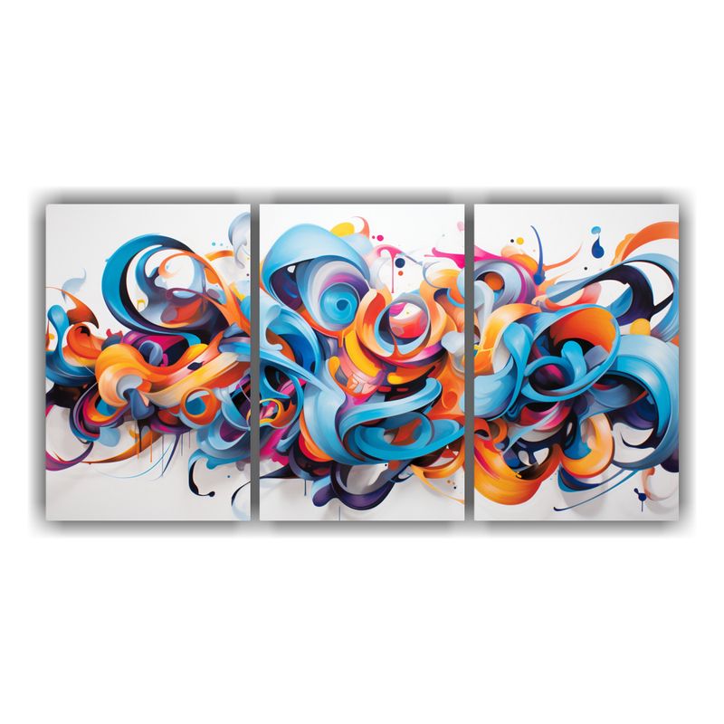 GENERICO - Cuadros Dibujo Expresividad Patrones Energéticos Abstractos 240x120cm