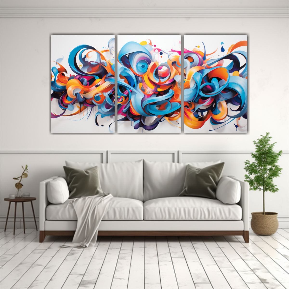 GENERICO - Cuadros Dibujo Expresividad Patrones Energéticos Abstractos 240x120cm
