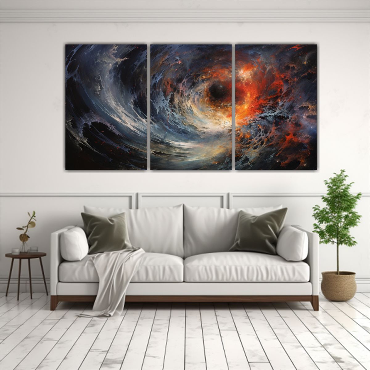 GENERICO - Pinturas Decorativas Cósmicas En Bastidor Impreso Con Gama  240x120cm