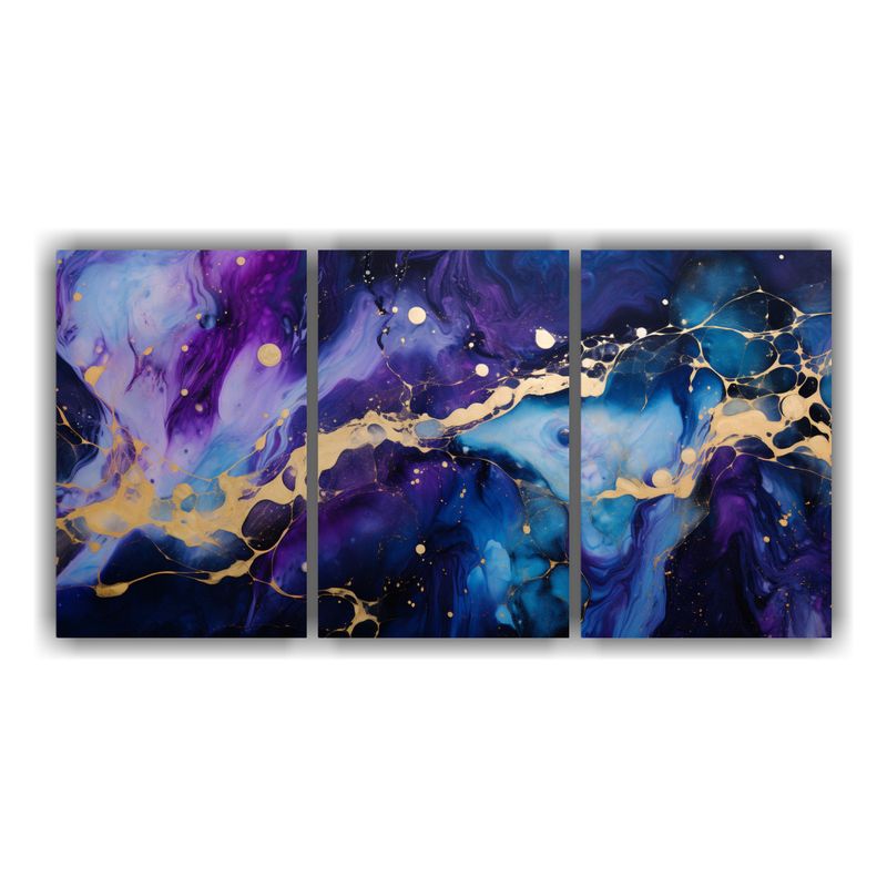 GENERICO - Pinturas Conceptuales Para Sala Con Mármol Azul Y Morado So 240x120cm