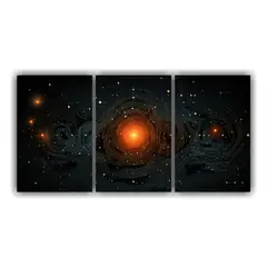 GENERICO - Cuadros Urbanos Impresos Celestial Fuego Geométrico 240x120cm